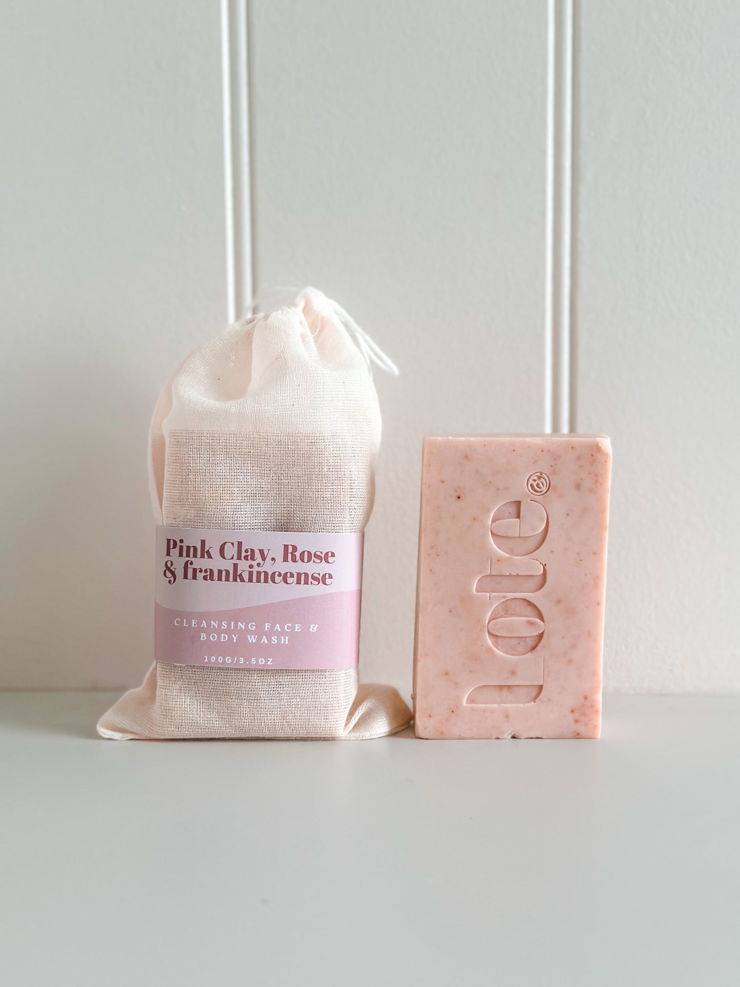 Pink clay, Rose & Frankincense Face & Body soap